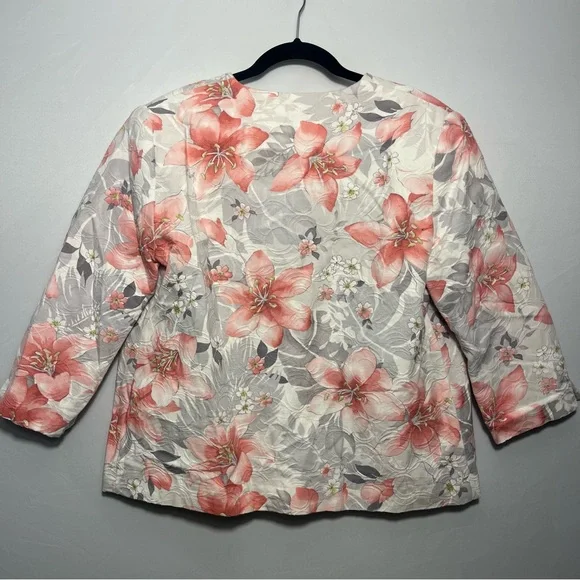 Alfred Dunner Floral Blazer Sz 10 - Picture 2 of 6